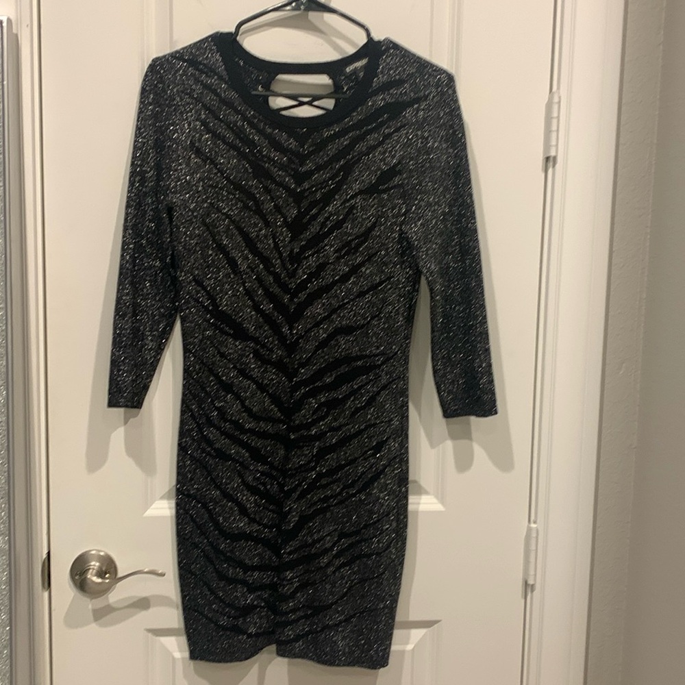 #69 Express Sweater party bodycon dress Size M, has stretch. Midi.